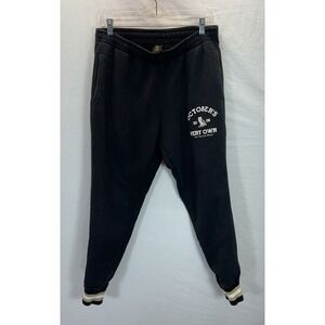 October's Very Own OVO Collegiate Sweatpants Washed Black L Drake‎ Gold band